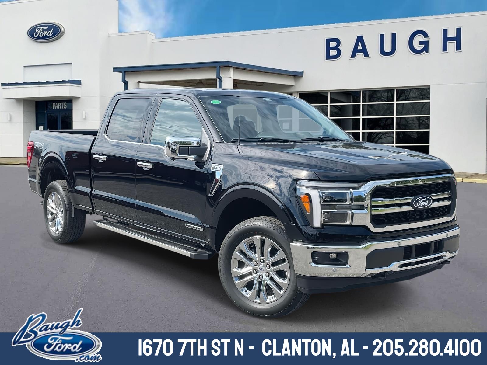 Agate Black Metallic 2025 Ford F-150 Lariat SuperCrew 4WD Pickup Truck Four-Wheel Drive Manual