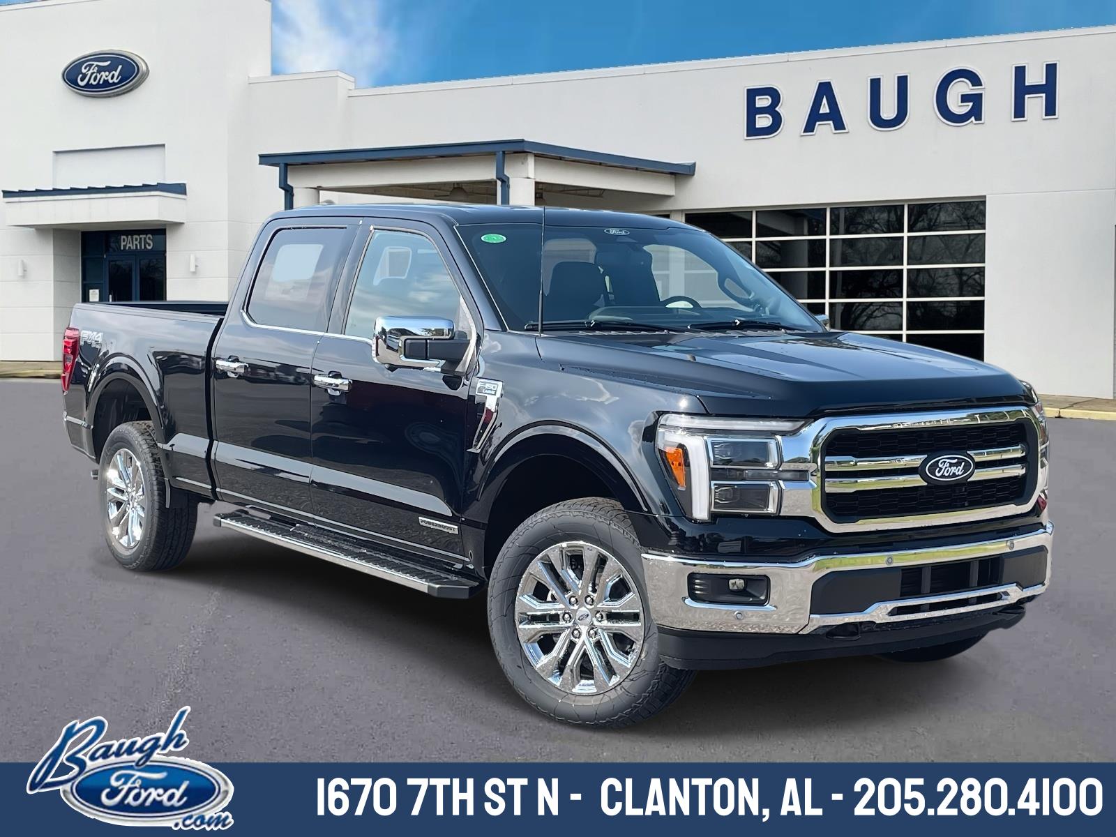 Agate Black Metallic 2025 Ford F-150 Lariat SuperCrew 4WD Pickup Truck Four-Wheel Drive Manual