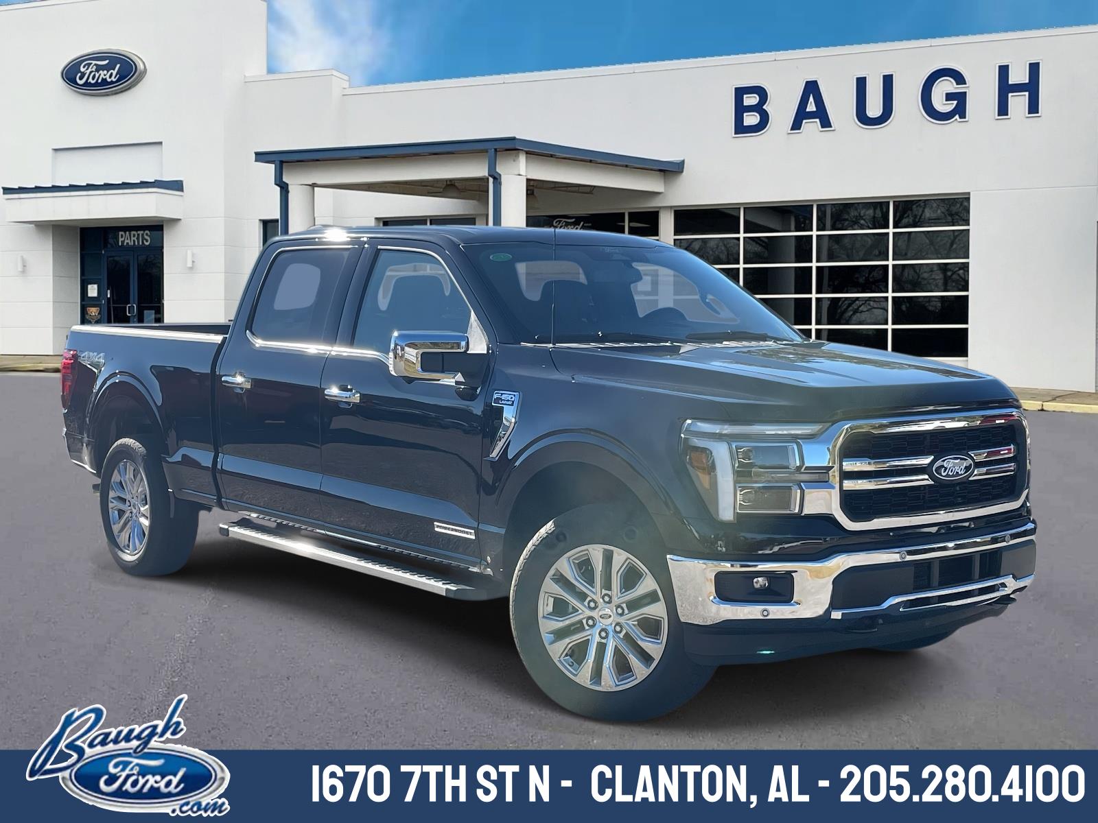 Agate Black Metallic 2025 Ford F-150 Lariat SuperCrew 4WD Pickup Truck Four-Wheel Drive Manual