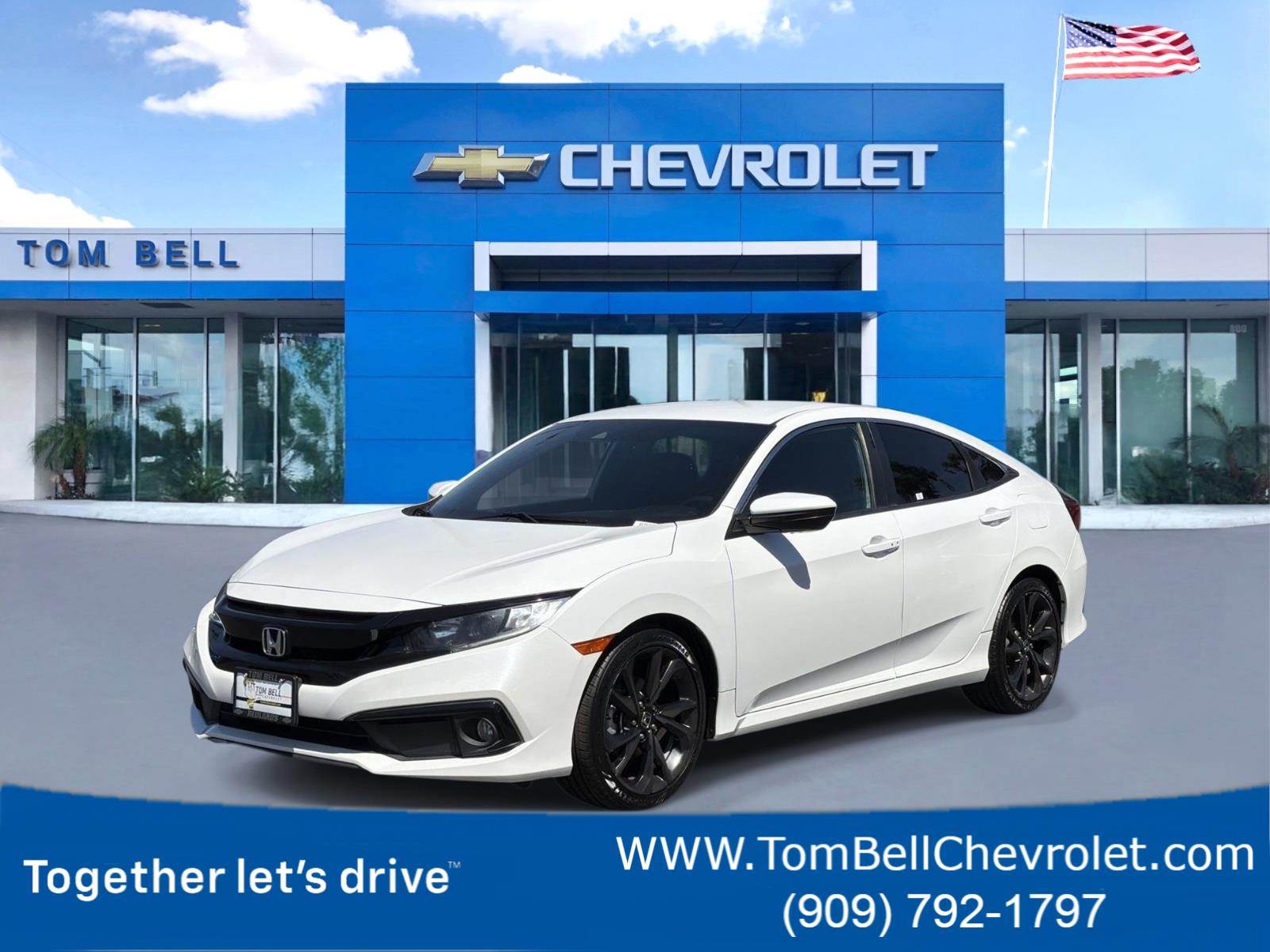White 2020 Honda Civic Sport Sedan FWD Sedan Front-Wheel Drive 6-Speed Manual