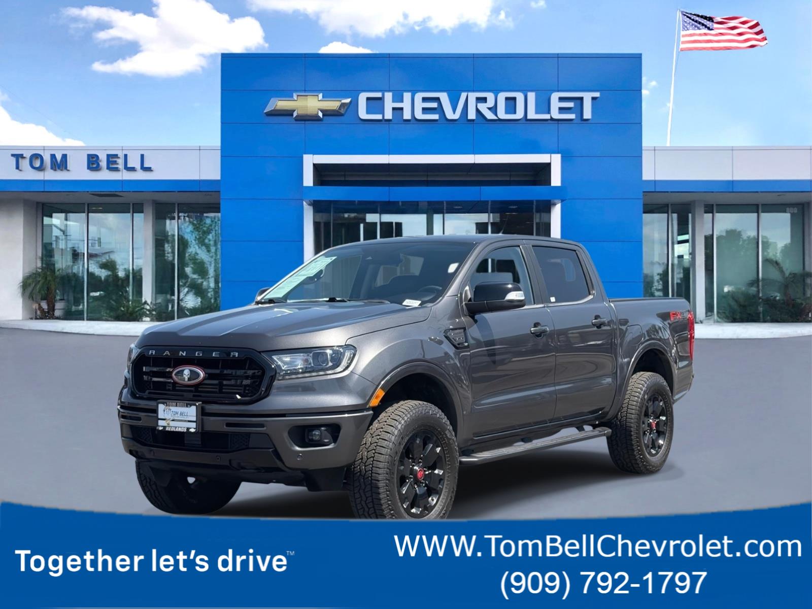 Gray 2019 Ford Ranger Lariat SuperCrew 4WD Pickup Truck Four-Wheel Drive Automatic