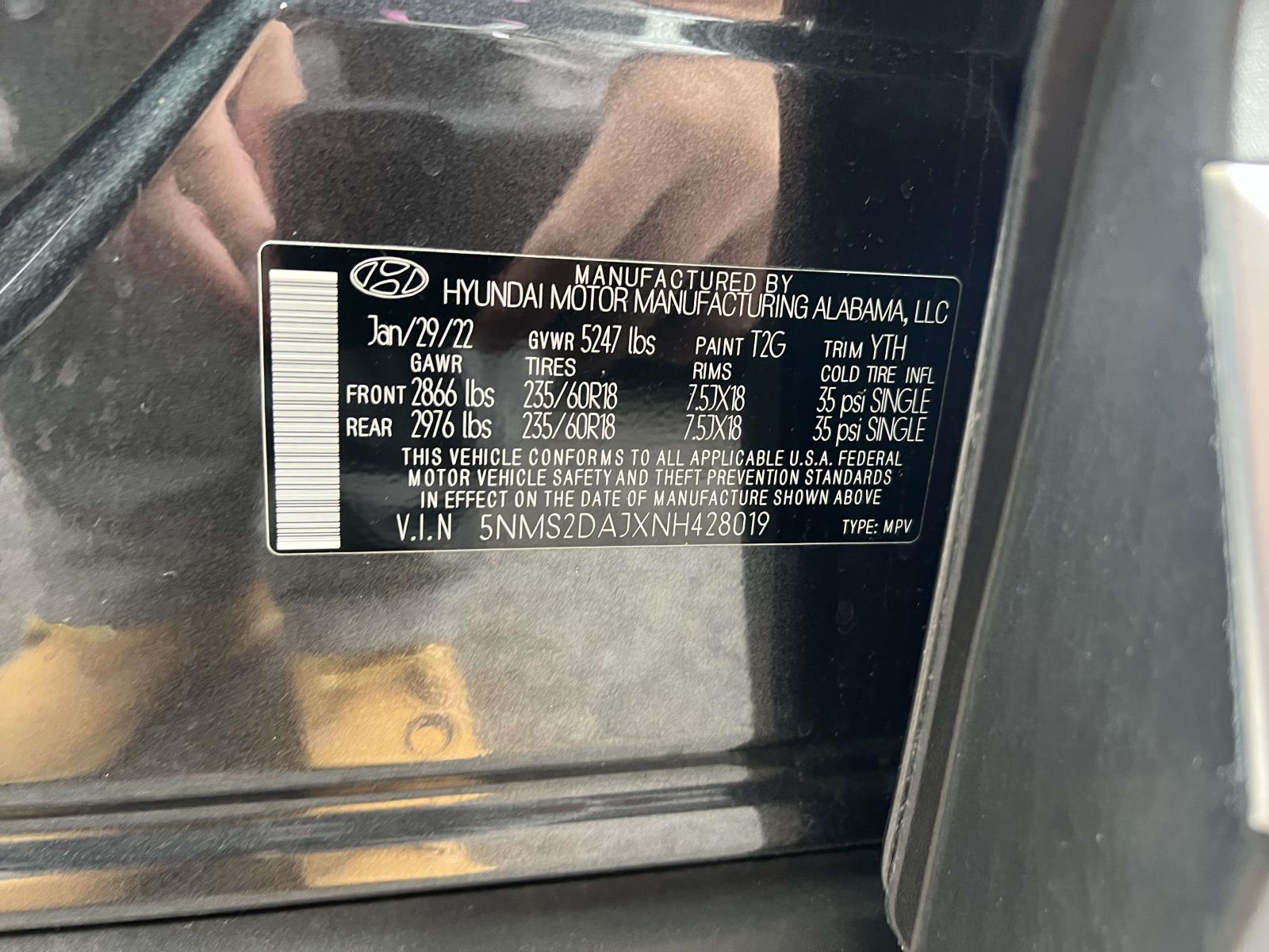 used 2022 Hyundai Santa Fe car, priced at $22,995