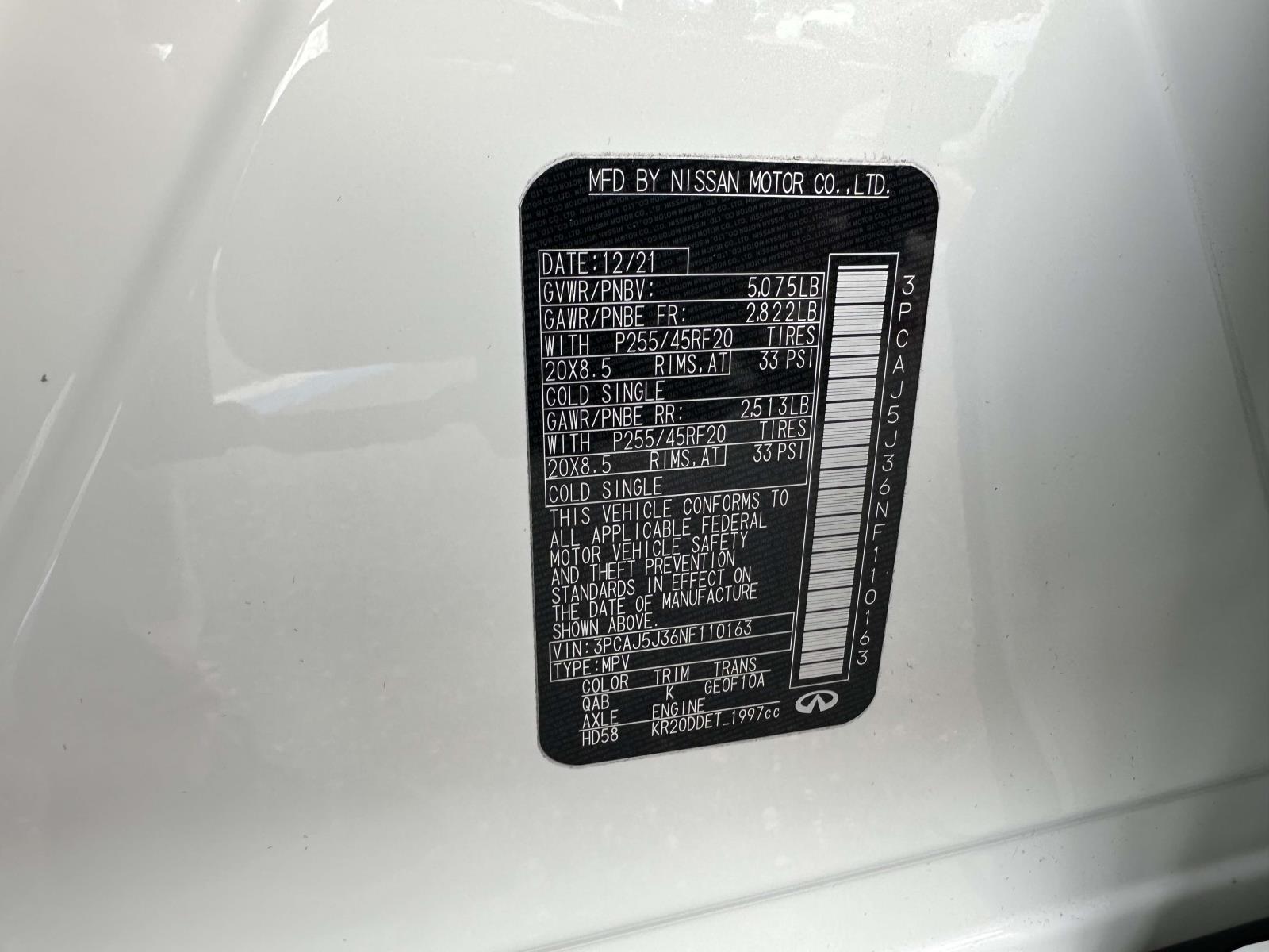 used 2022 INFINITI QX55 car, priced at $28,743