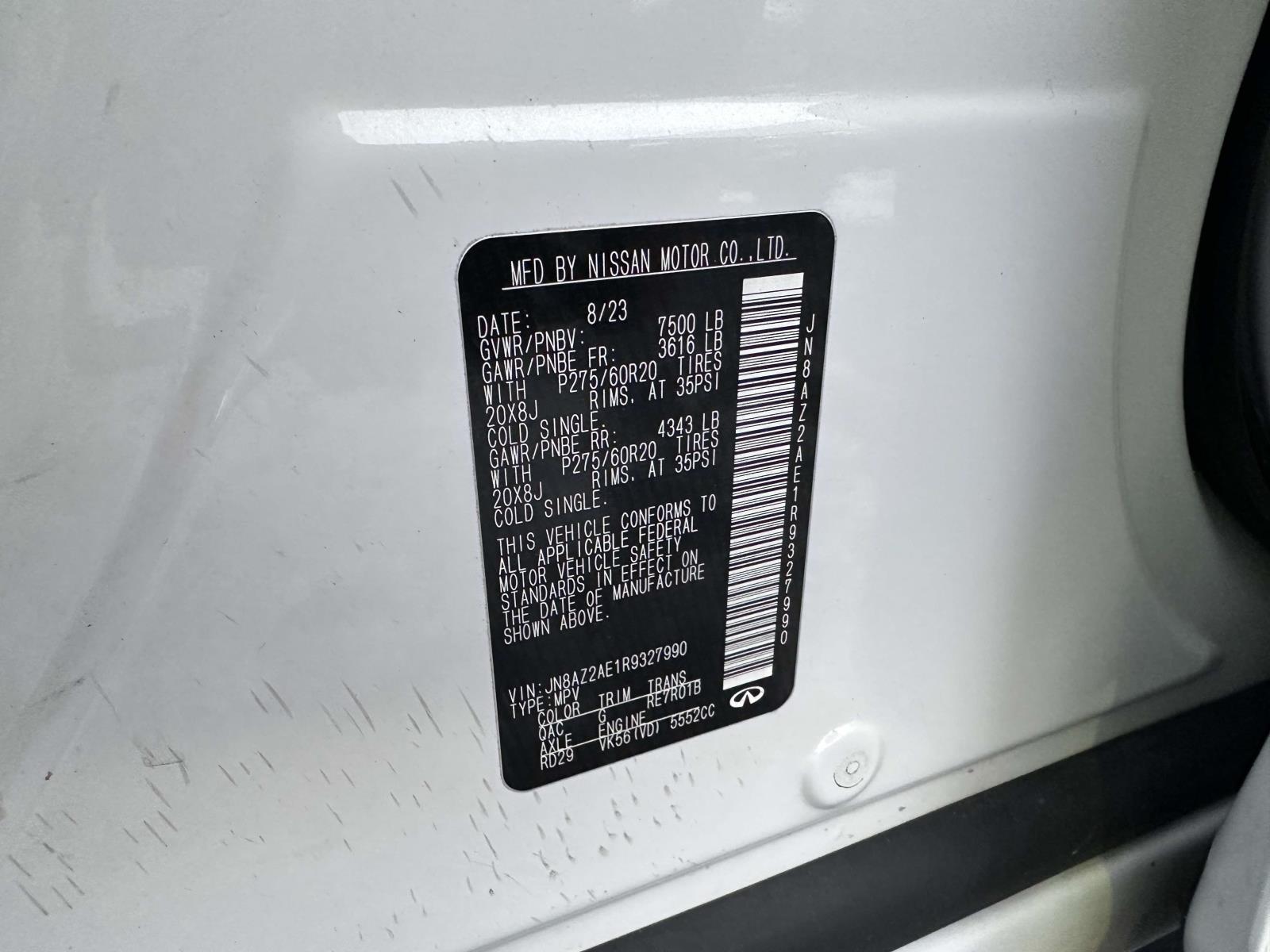 used 2024 INFINITI QX80 car, priced at $38,512