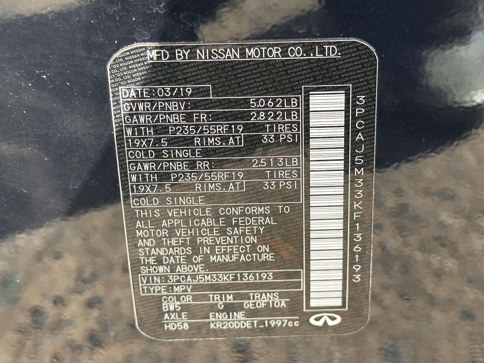 used 2019 INFINITI QX50 car, priced at $20,995