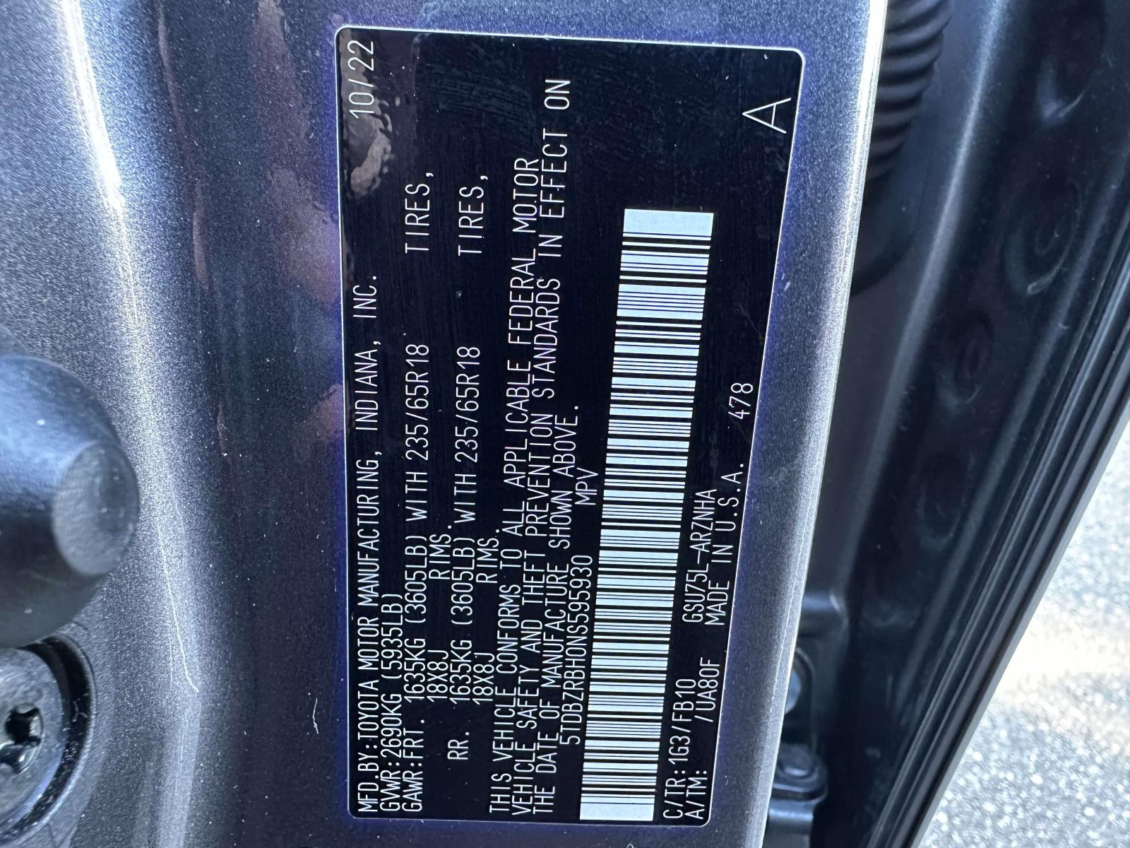 used 2022 Toyota Highlander car, priced at $35,755