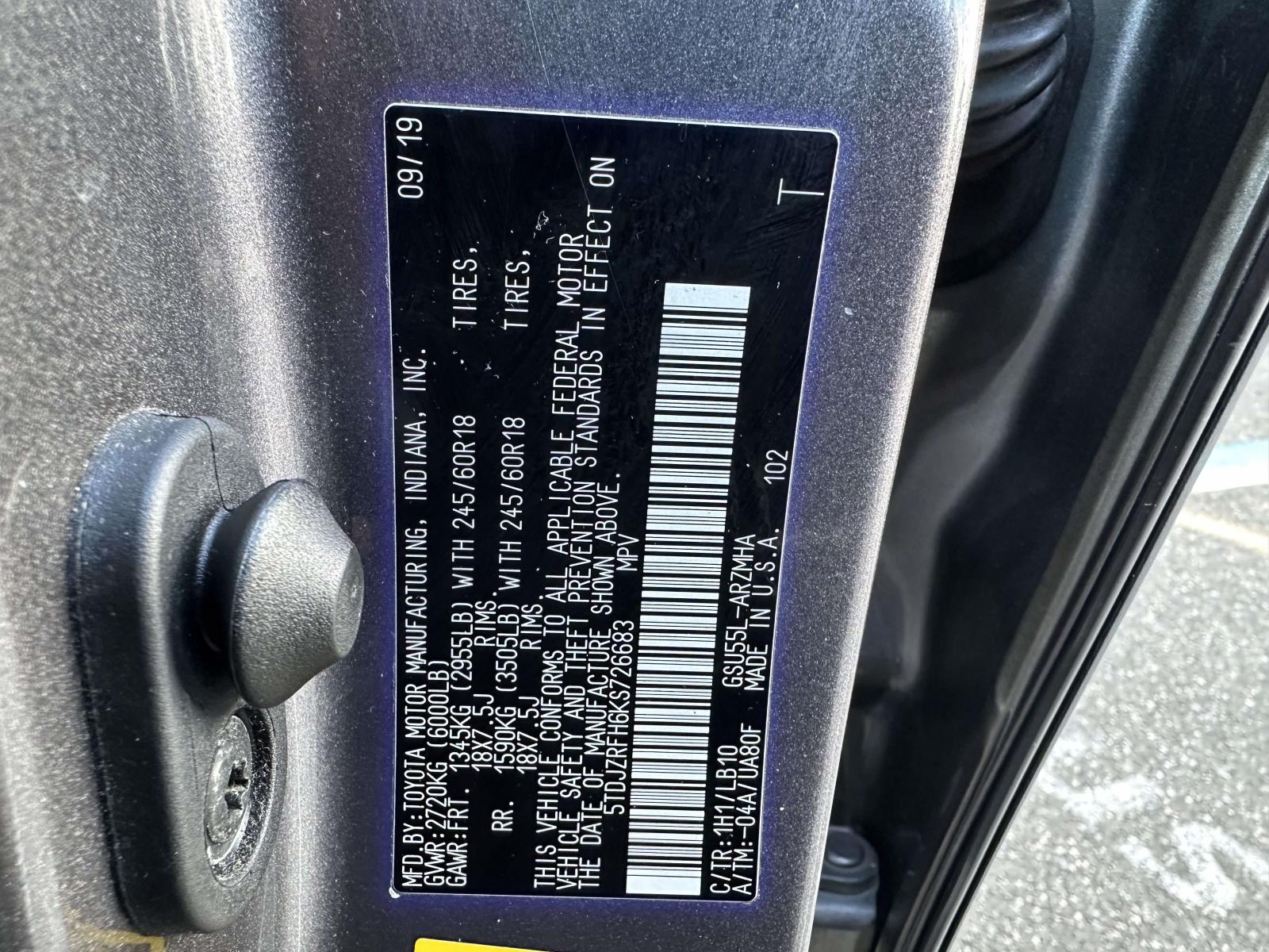 used 2019 Toyota Highlander car, priced at $25,232