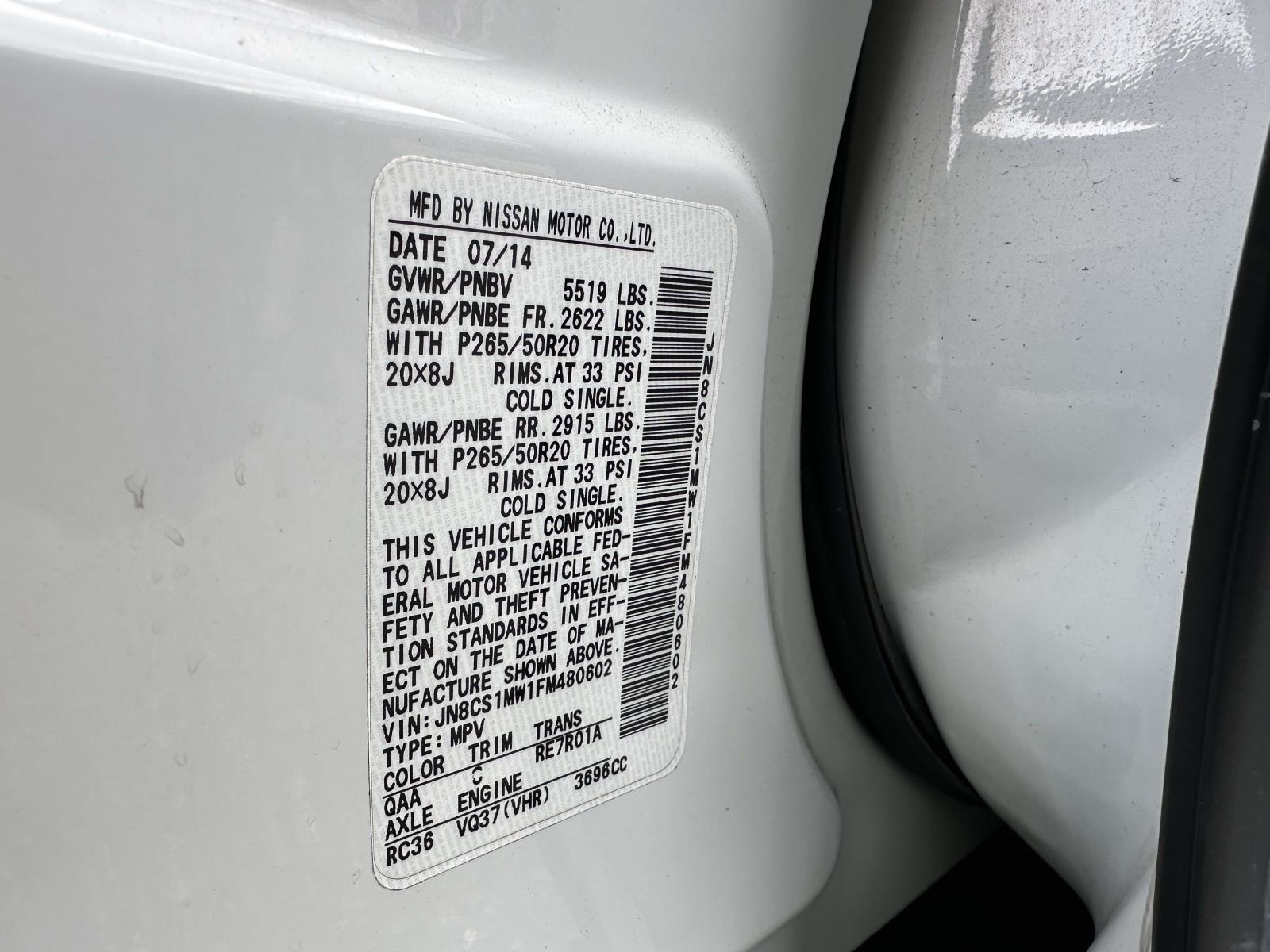 used 2015 INFINITI QX70 car, priced at $15,590